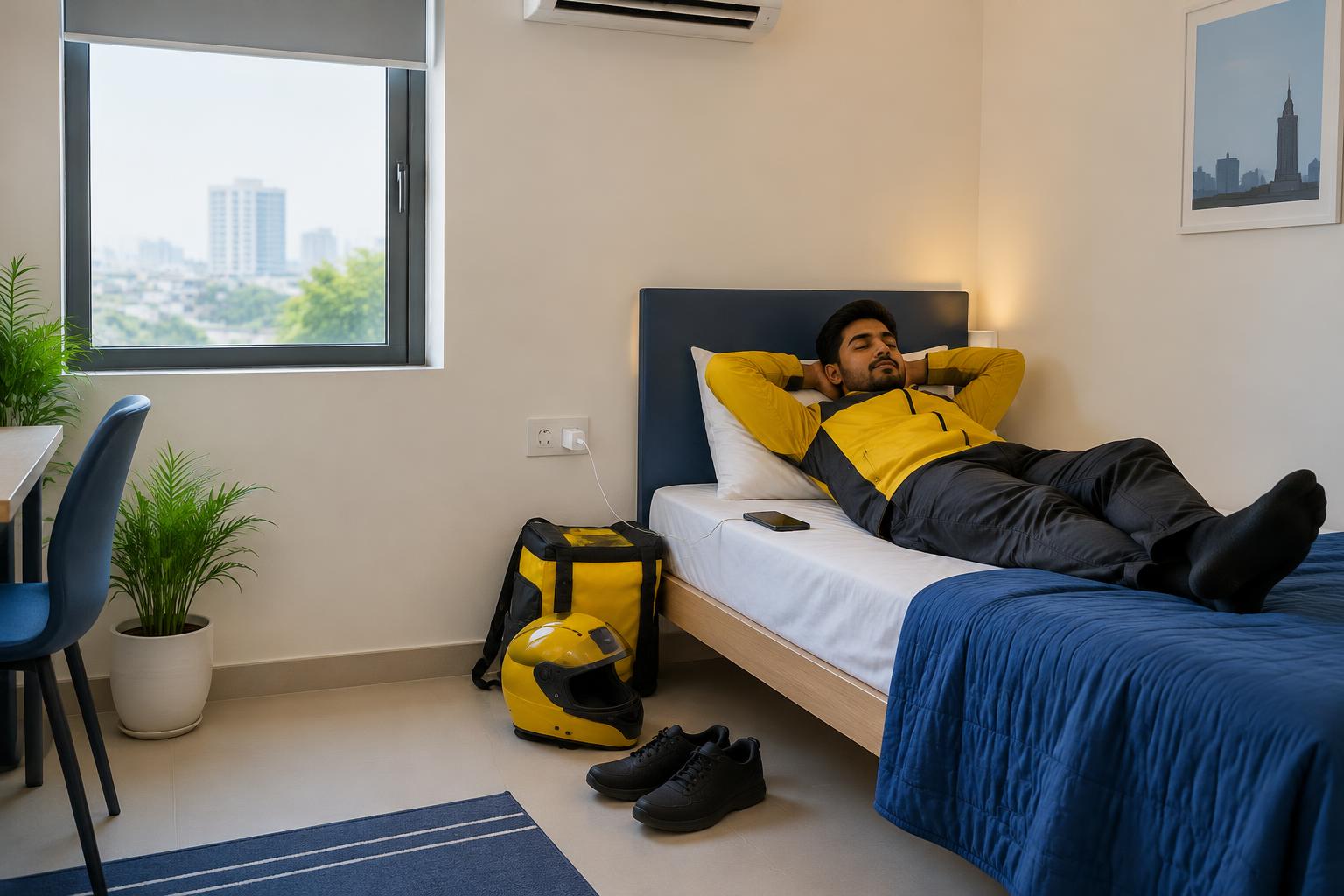 An Indian rider resting peacefully on a clean Nindo bed